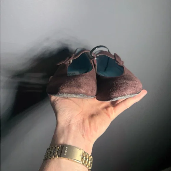 Thierry Rabotin Brown Suede Heeled Mary Jane’s Size EU 38.5 - Picture 6 of 7